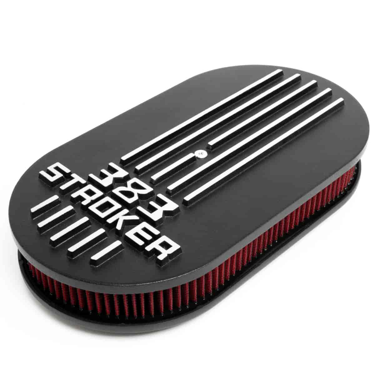 383 Stroker Oval Air Cleaner Assembly [Black Finish with Red Filter]