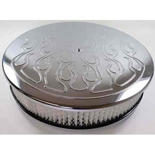 Round Raised Flame Style Top Air Cleaner Set 14" x 3"