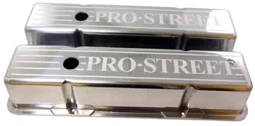 PRO STREET SB CHEVY 1958-86 283-350 TALL VALVE COVERS WITH HOLE 3 11/16 TALL