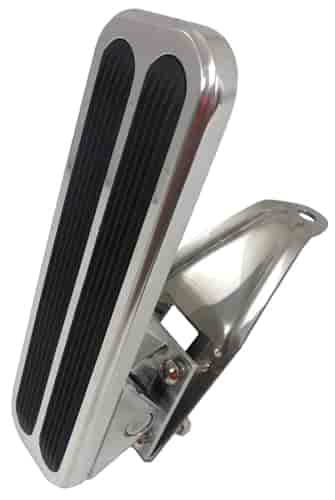 Polished Aluminum Gas Pedal with 2 Rubber Inserts - Floor Mount