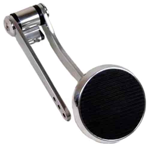 Polished Aluminum Round Brake Pedal with Rubber Insert