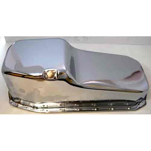 Chrome Plated Steel Stock Oil Pan 1980-85 Small Block Chevy 283-400 V8