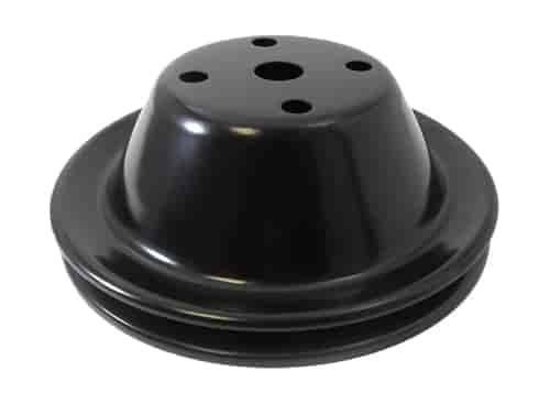 BLACK SB CHEVY 283-350 V8 SINGLE GROOVE WATER PUMP PULLEY - LWP UPPER