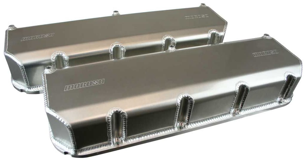 Fabricated Aluminum Valve Covers fits Small Block Chevy CFE 4.400 in. Bore Space Cylinder Heads [Natural Finish]
