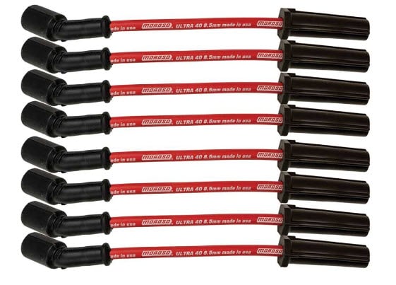73741 Ultra 40 Red 8.5mm Spark Plug Wire Set for GM Gen III/IV LS, Gen V LT Engines w/o Aluminum Heat Shield (9.750 in.)