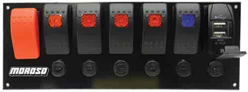 Rocker LED Switch Panel, Circuit Breakers & USB Ports