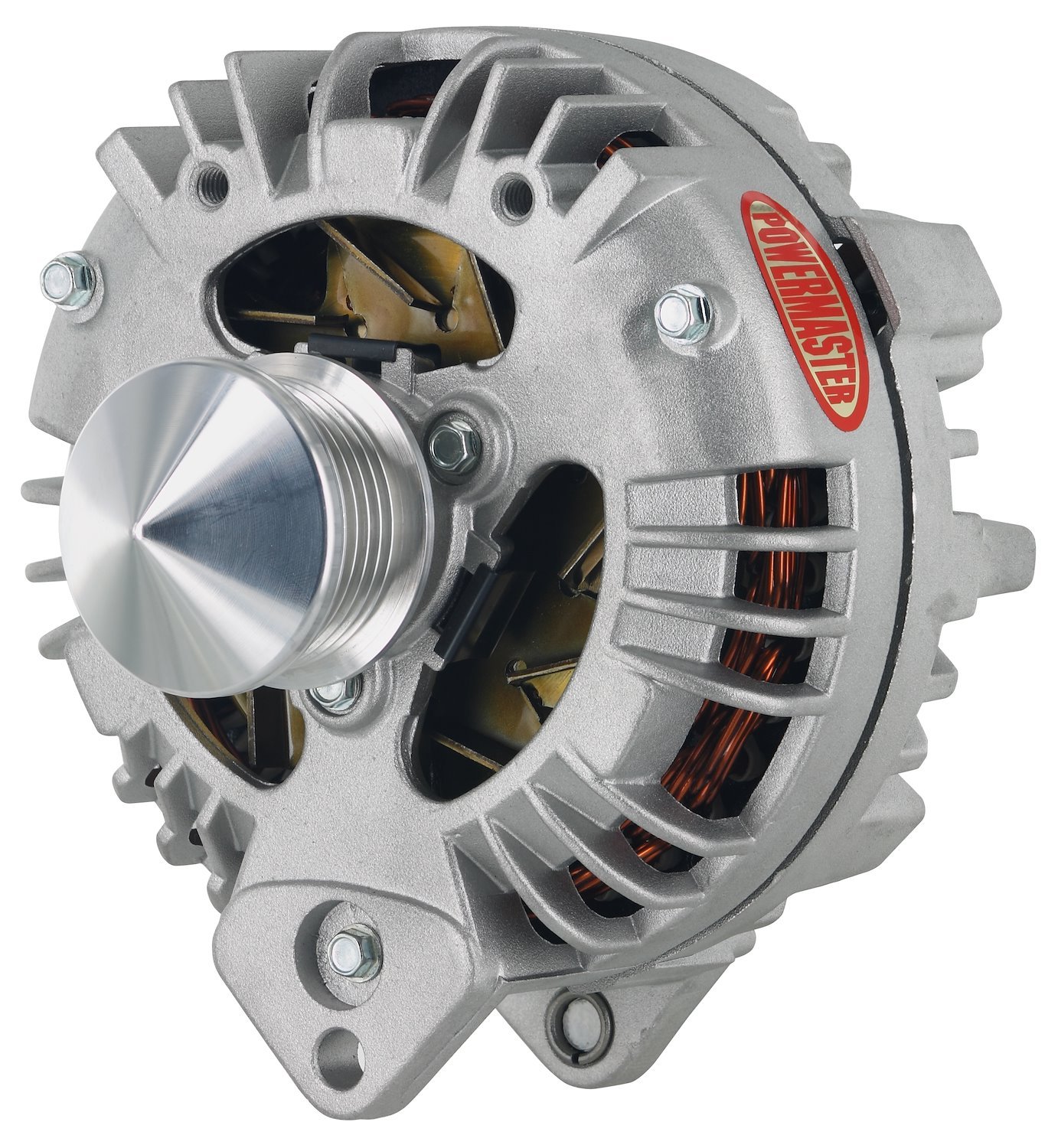 95 Amp Chrysler Square Back Alternator - Natural Finish - 6-Groove 52 mm & Cone, 1-Wire