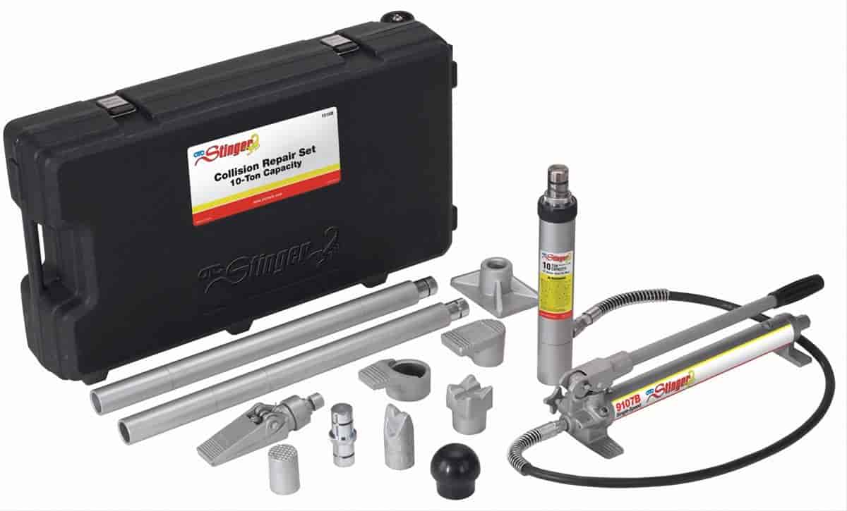 10-Ton Collision Repair Set [Single-Speed Hydraulic Hand Pump and Ram] 6 in. Stroke