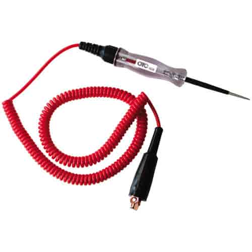 Heavy-Duty Coil Cord Circuit Tester 12 Foot Heavy-Duty Red Coil Cord Lead