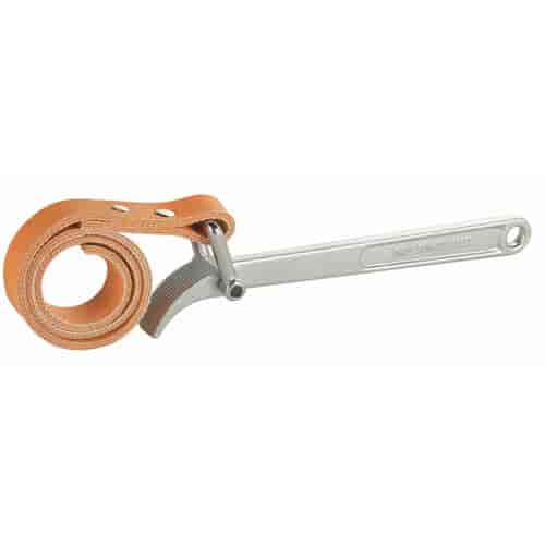 Heavy Duty Universal Pulley Holder Features 9" Drop Forged Handle And 23" Leather Strap