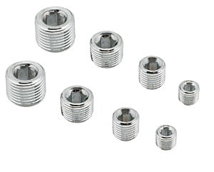 Chrome-Plated Pipe Plugs 8/pkg (2 each of: 1/8", 1/4", 3/8", and 1/2" NPT)