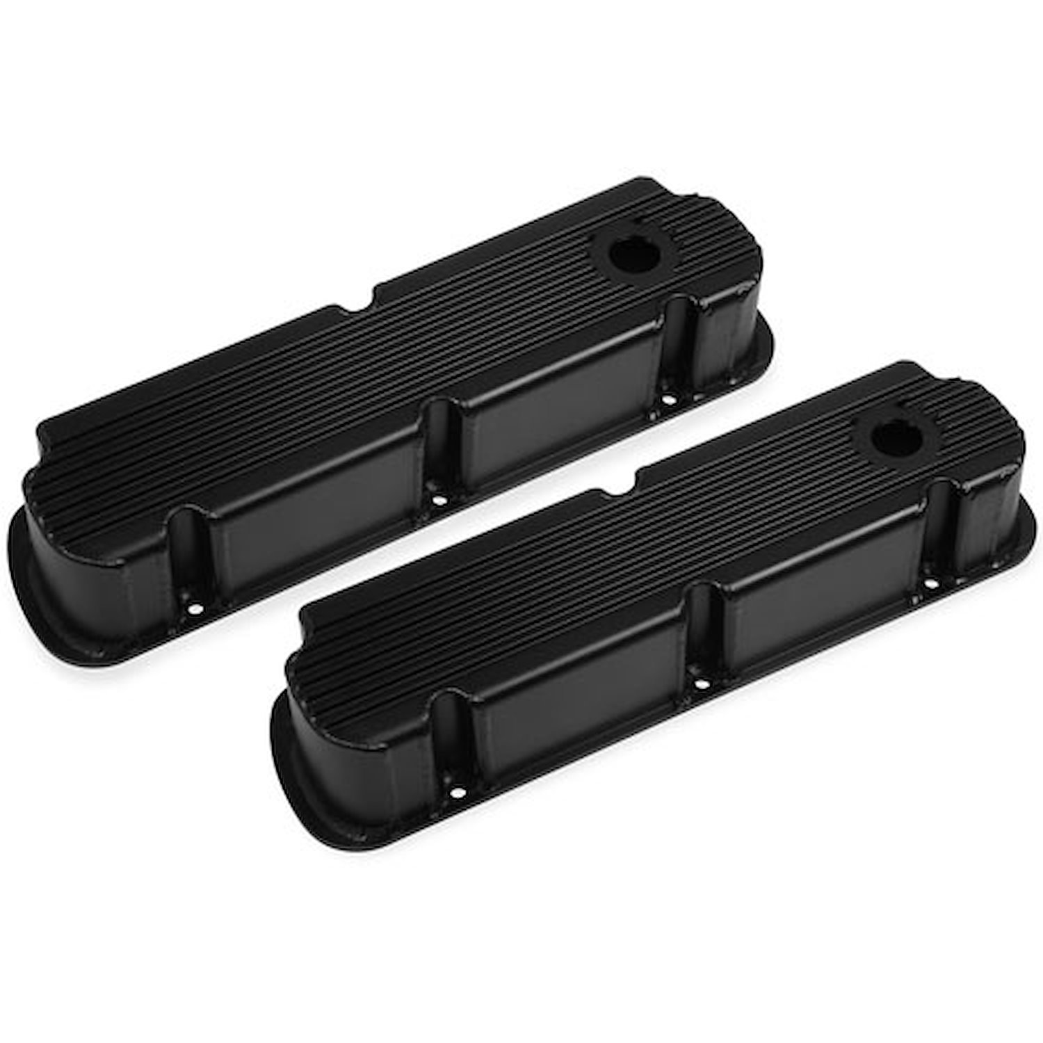 Fabricated Aluminum Finned Valve Covers for 1962-1985 Small Block Ford 260-351W [Black]