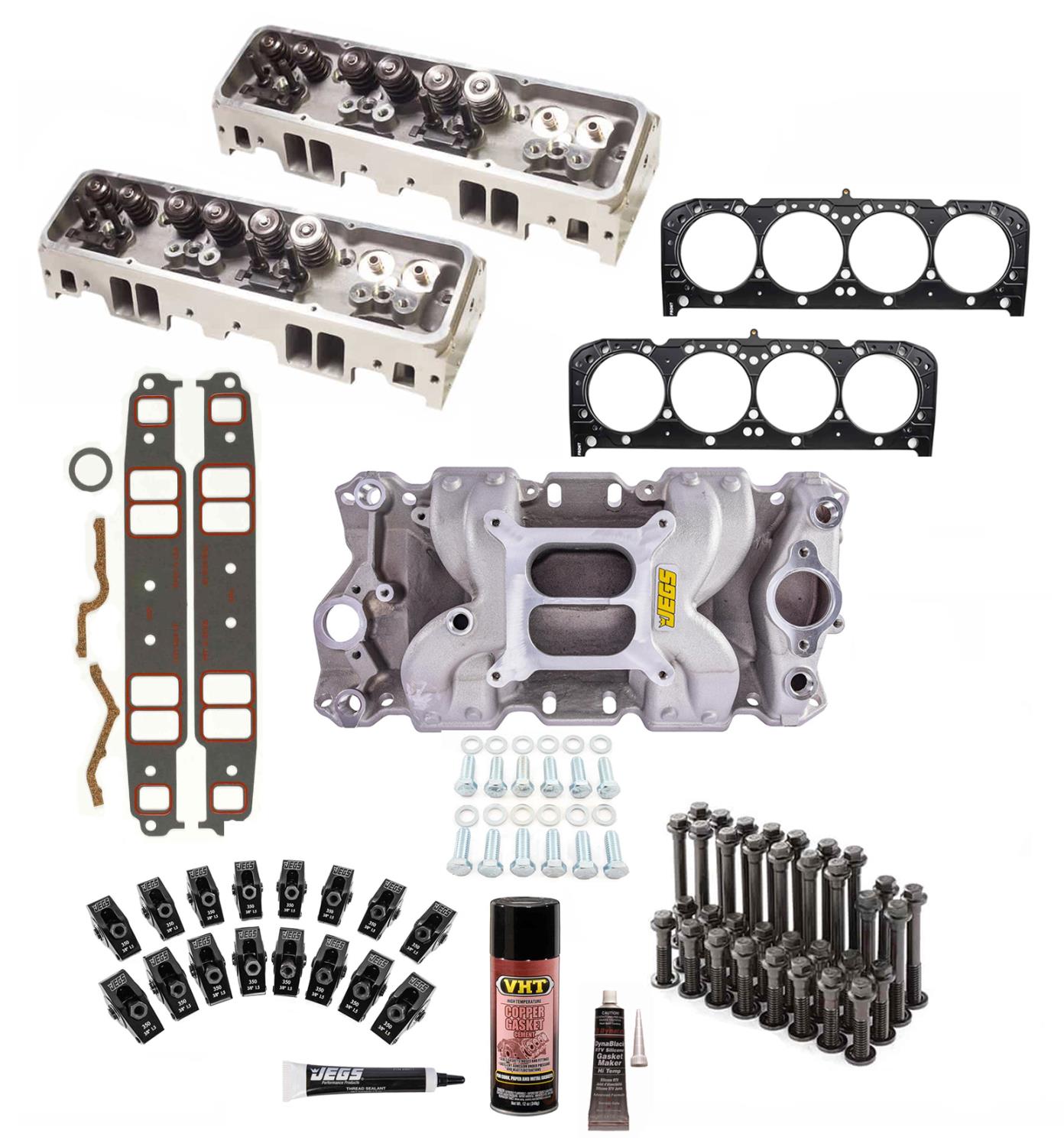 185cc Aluminum Cylinder Head Kit for Small Block Chevy