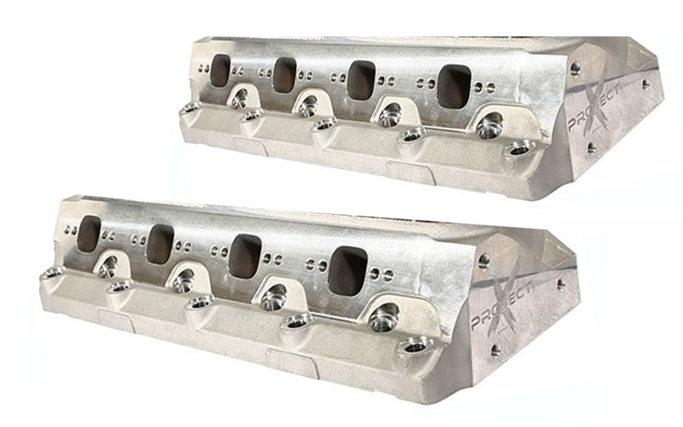 Project X Bare Aluminum Cylinder Heads for Small Block Ford (210cc)