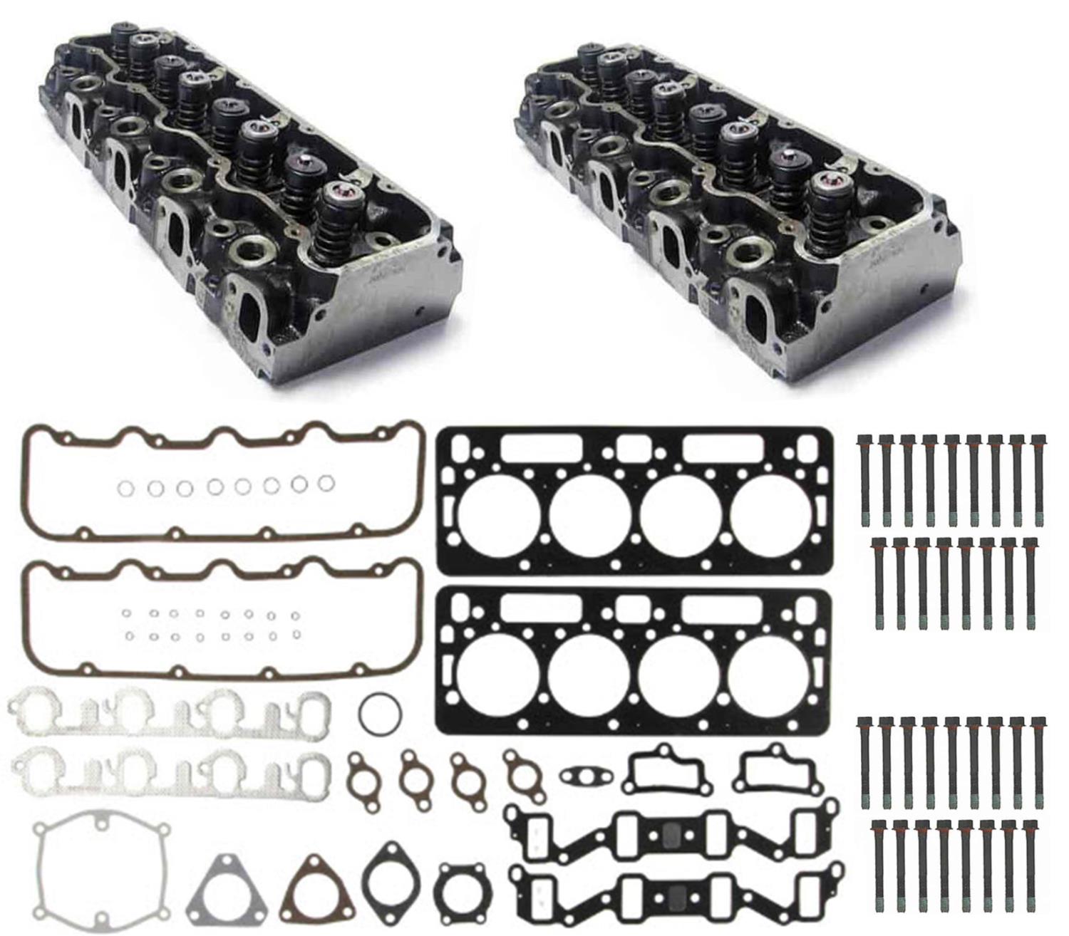 CHE855N Fully-Assembled Cylinder Head Kit for 1992-2002 GM 6.5L Diesel Engines w/Straight Intake Bolt Holes