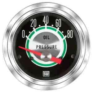 Green Line Series Oil Pressure Gauge, 2-1/16 in. Diameter, Electrical