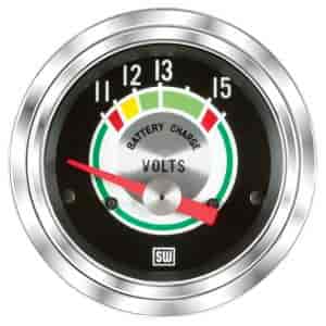 Green Line Series Voltmeter Gauge, 2-1/16 in. Diameter, Electrical