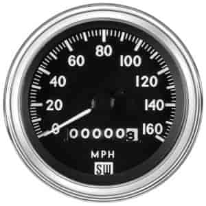 Deluxe-Series Speedometer Gauge, 3-3/8 in. Diameter, Mechanical - Black Facedial