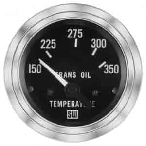 Deluxe-Series Transmission Oil Temperature Gauge, 2-1/16 in. Diameter, Electrical - Black Facedial