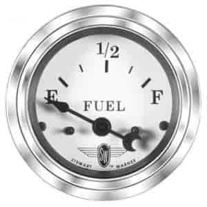 Wings-Series Fuel Level Gauge, 2-1/16 in. Diameter, Electrical - White Facedial