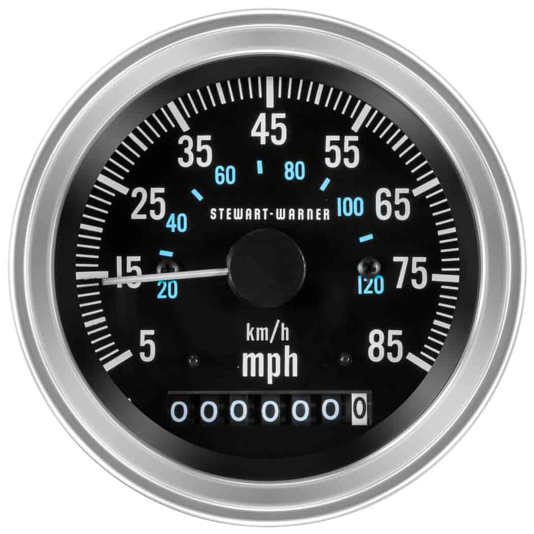 Deluxe-Series Speedometer Gauge, 3-3/8 in. Diameter, Electrical - Black Facedial
