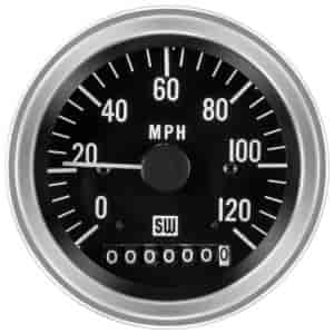 Deluxe-Series Speedometer Gauge, 3-3/8 in. Diameter, Electrical - Black Facedial