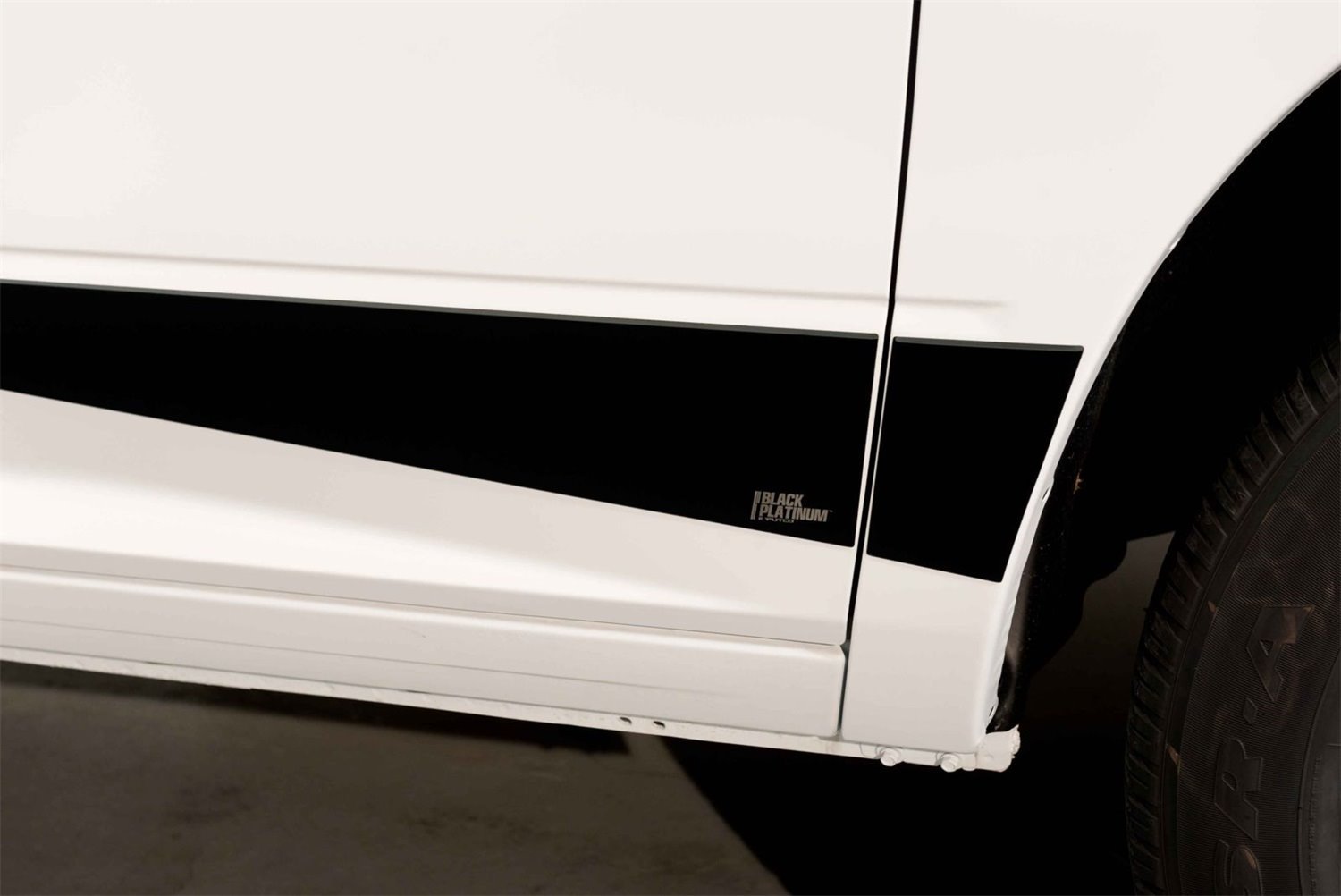 Black Platinum Rocker Panels Dodge RAM 1500 Crew Cab 8 ft Long Box-5.5 Wide W/O Factory flares 12pcs