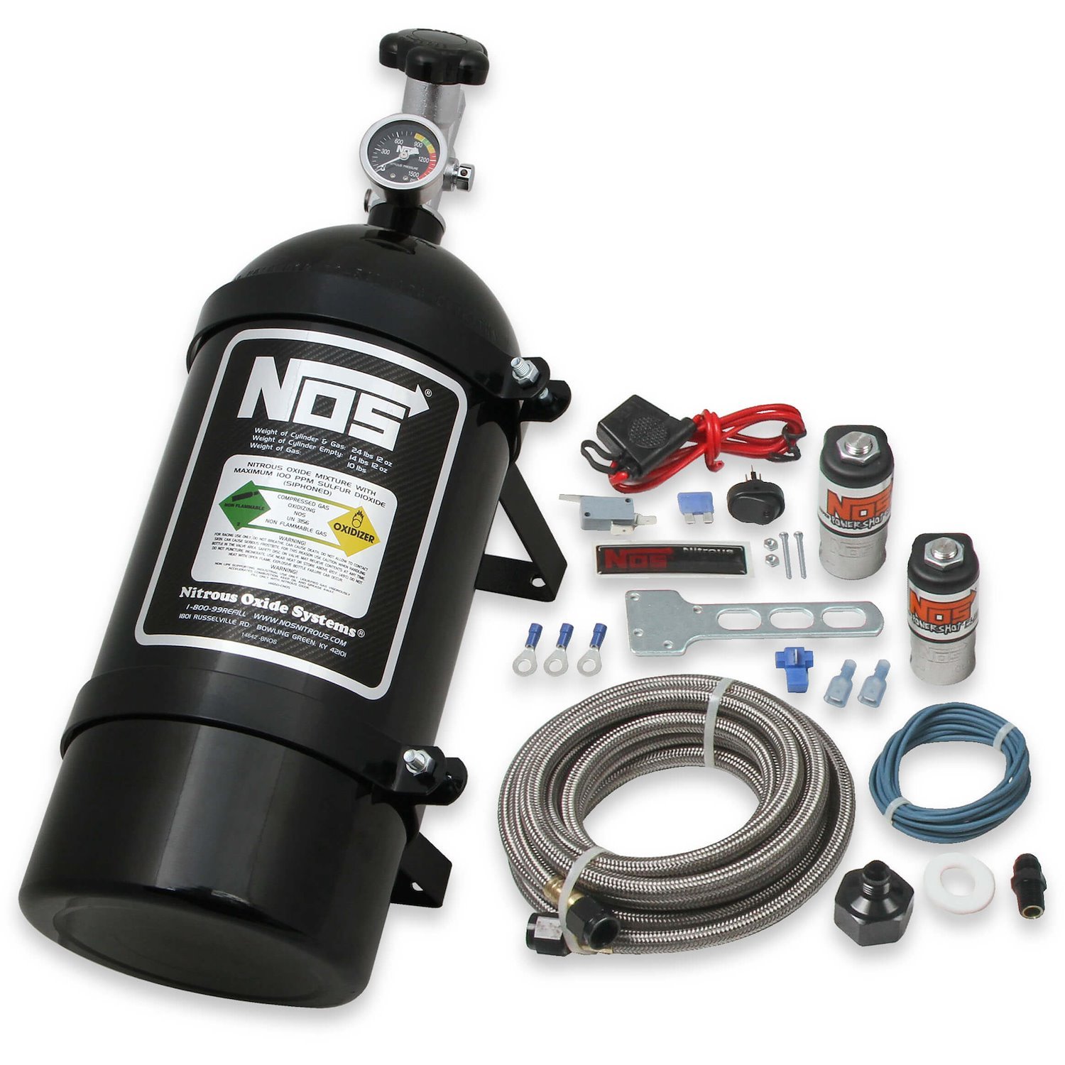 Powershot Nitrous System Kit Universal w/o Injector Plate [10 lb. Black Bottle]