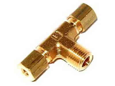Compression Fitting 1/8" Tube - 1/8" Tube - 1/8" NPT on side