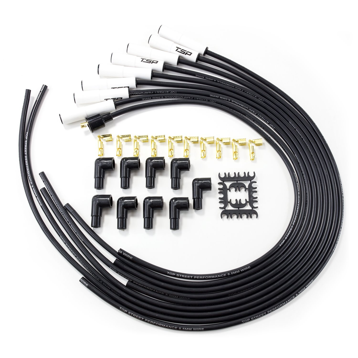 85080CE Universal Ignition Wires, 8.5mm Black, Straight Ceramic Plug Boots