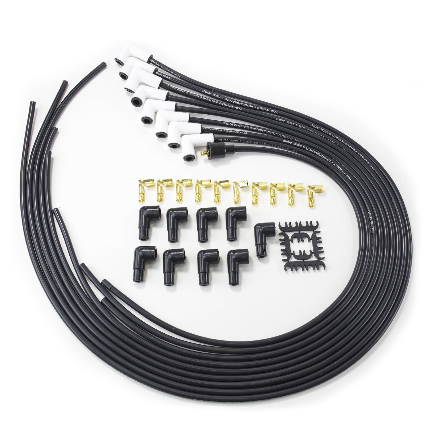 85090CE Universal Ignition Wires, 8.5mm Black, 90-Degrees CeramicPlug Boots
