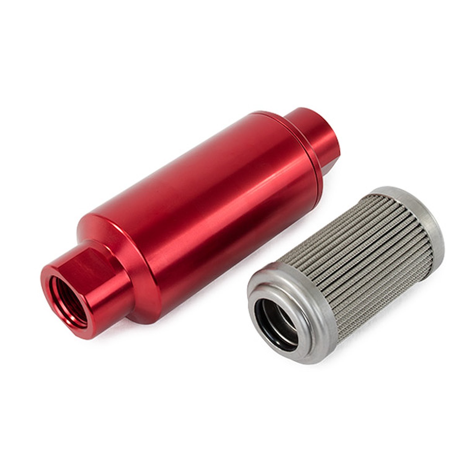 JM1023R Fuel Filter w/ 100 Micron Stainless Steel Element, Red