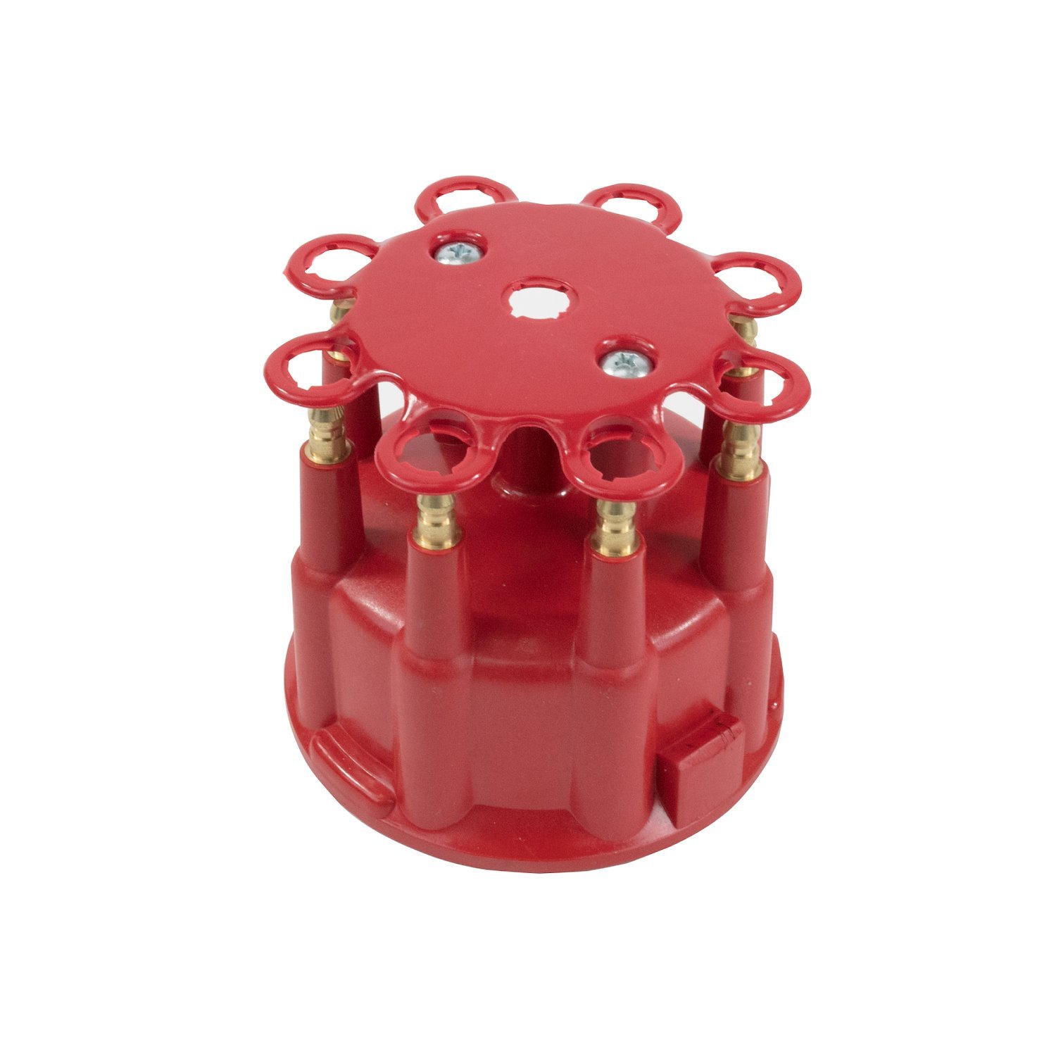 JM6971R Pro Billet & Ready-to-Run Distributor Cap and Rotor Kit, 8 Cyl Male, Red