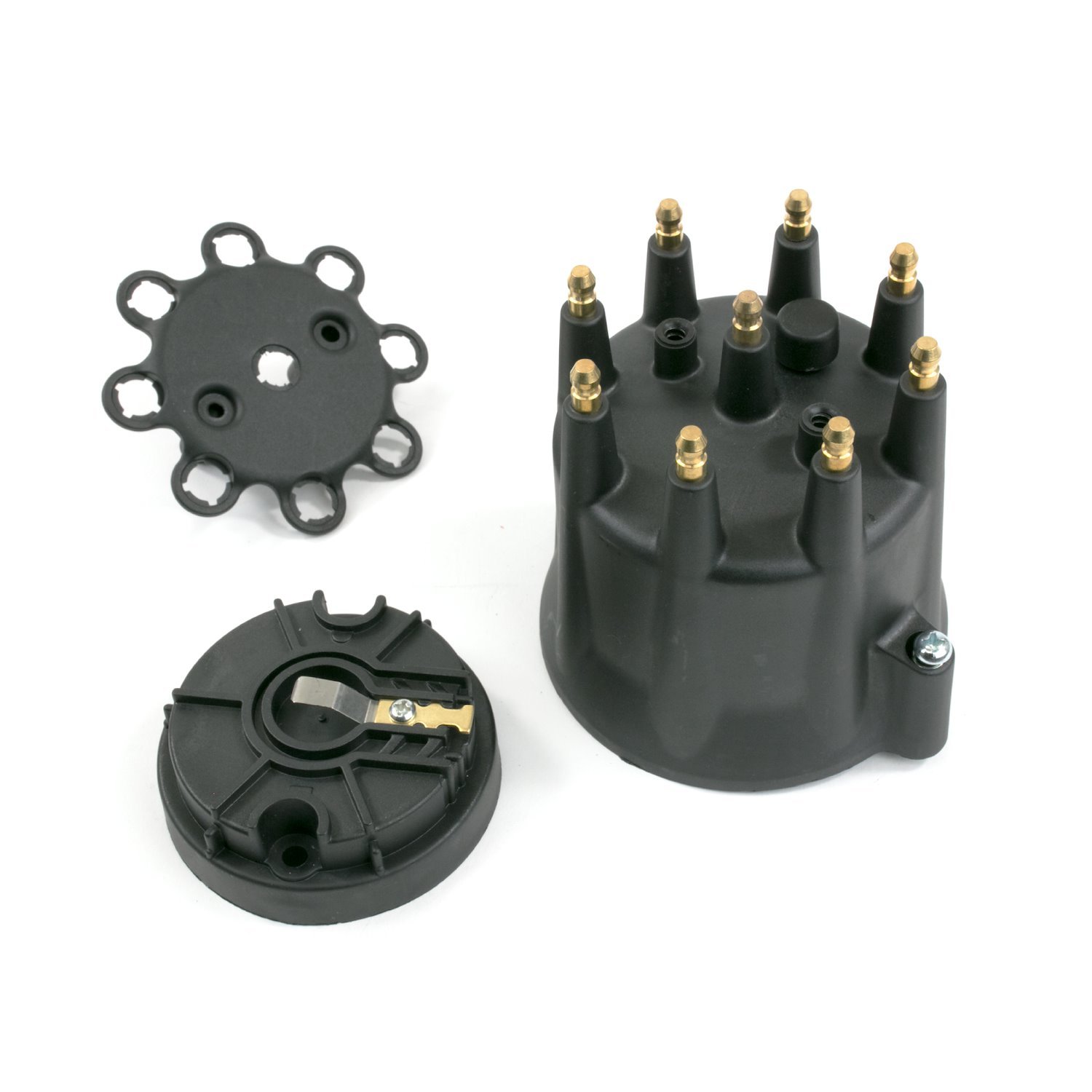 JM6973BK Pro Series Distributor Cap and Rotor Kit, 8 Cylinder Male, Black