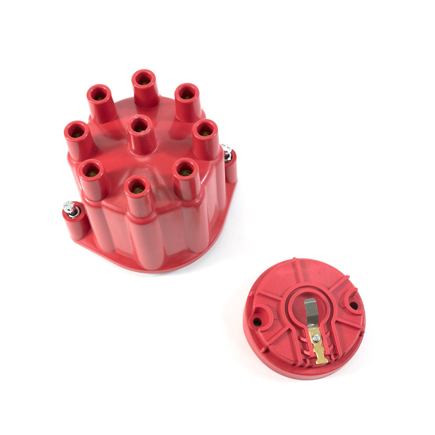 JM6974R Pro Series Distributor Cap and Rotor Kit, 8 Cylinder Female, Red