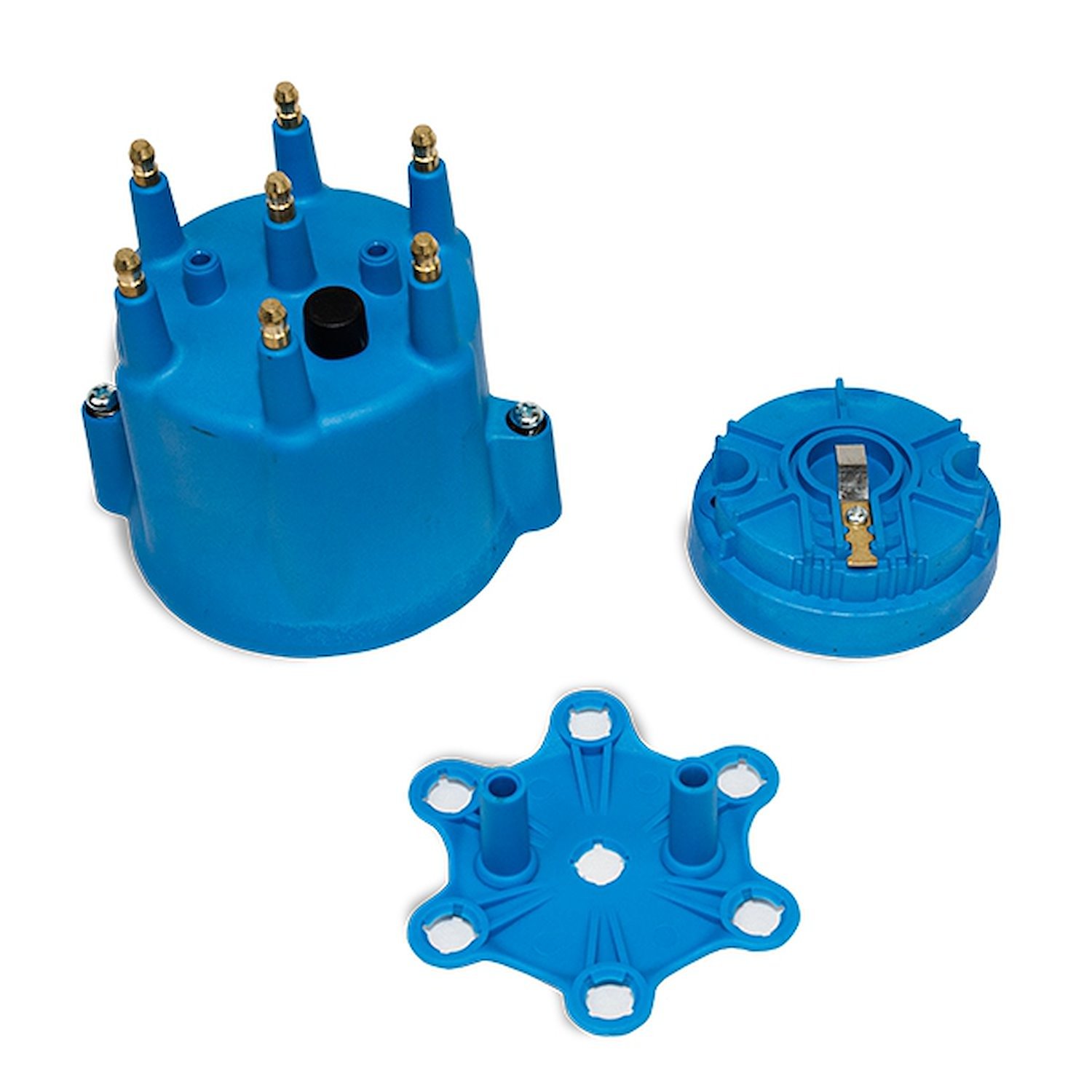 JM6975BL Pro Series Distributor Cap and Rotor Kit, 6 Cylinder Male, Blue