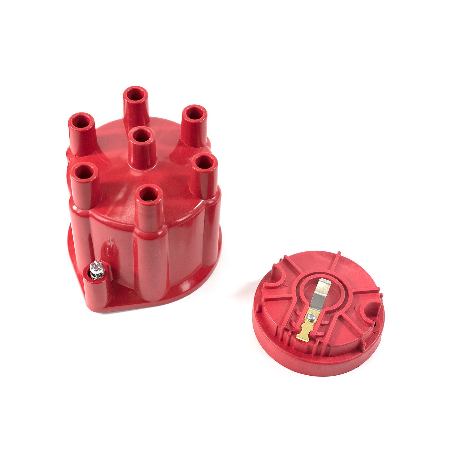 JM6976R Pro Series Distributor Cap and Rotor Kit, 6 Cylinder Female, Red