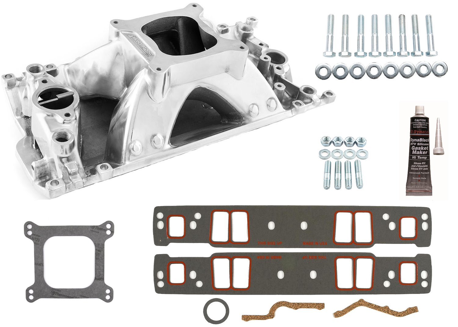 HiRise Intake Manifold Kit - Small Block Chevy 350 Vortec - Polished Finish