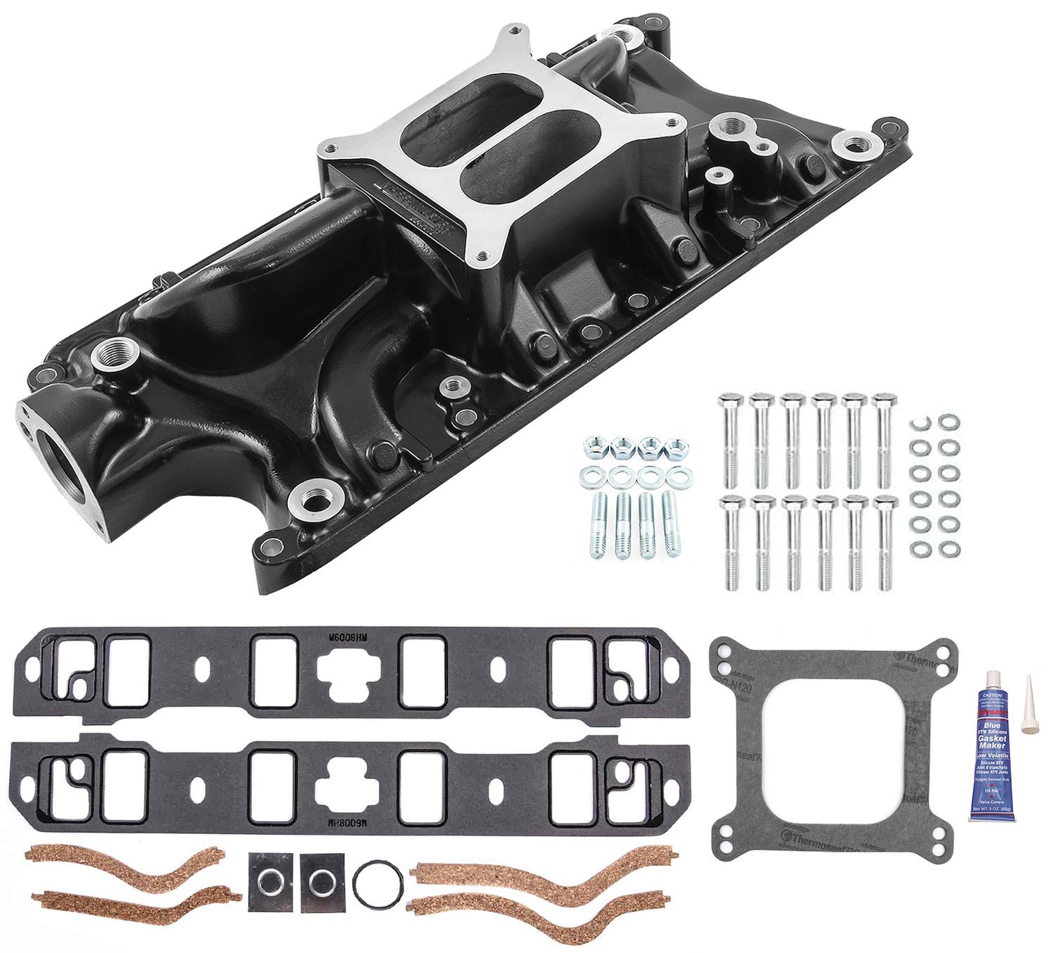 LowRise Intake Manifold Kit Small Block Ford 260/289/302W [Black Finish]