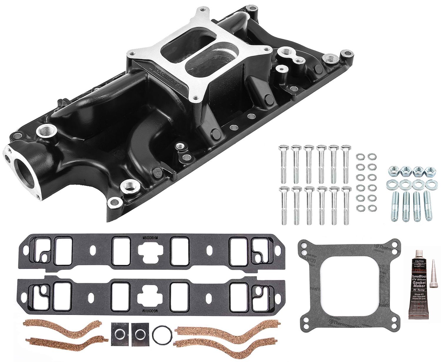MidRise Air Intake Manifold Kit Small Block Ford 260/289/302W - Black Finish
