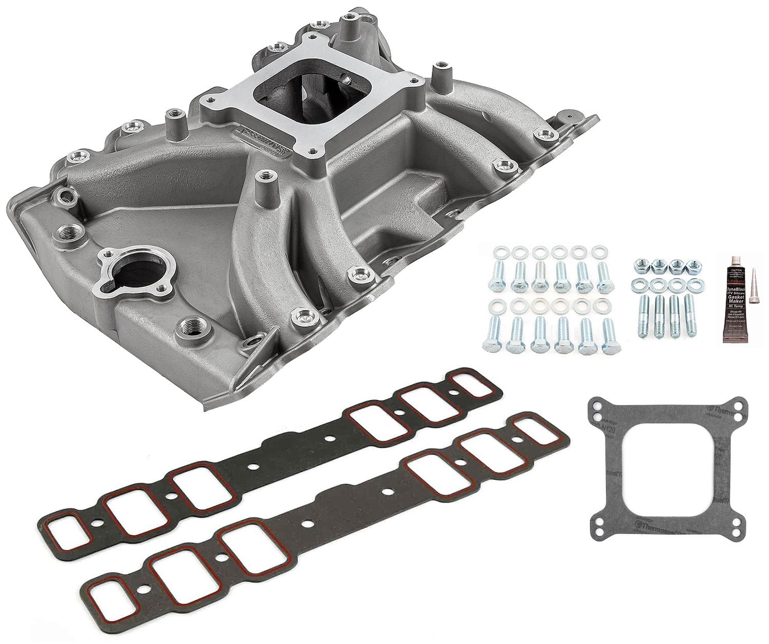 LowRise Intake Manifold Kit, Oldsmobile 400/425/455 ci - Satin Finish