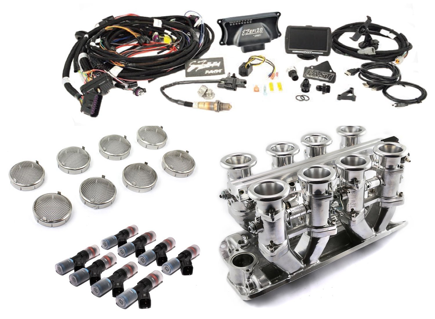 Downdraft EFI Stack Intake System Kit for Small Block Chevy