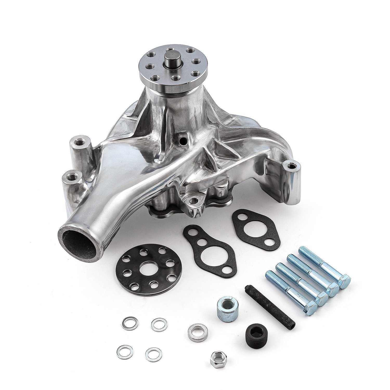 PCE195.1005.03 Long Water Pump, Small Block Chevy 350, High-Volume [Polished]