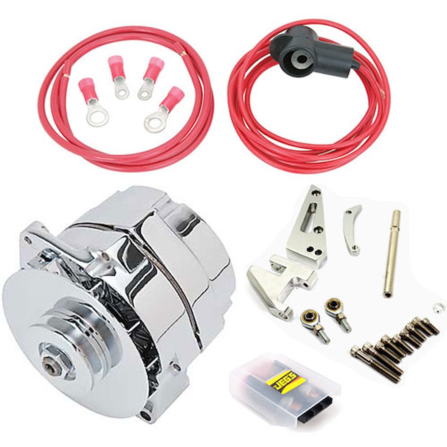 100 AMP Alternator Kit Small Block Chevy With Short Water Pump Includes: