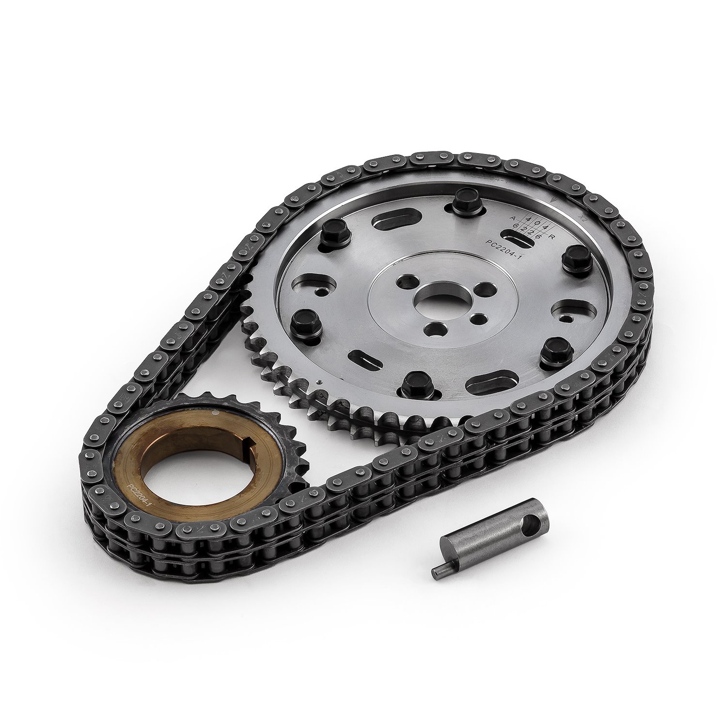 Chevy BBC 454 Double Roller 2pc Adj Billet Steel Timing Chain Kit