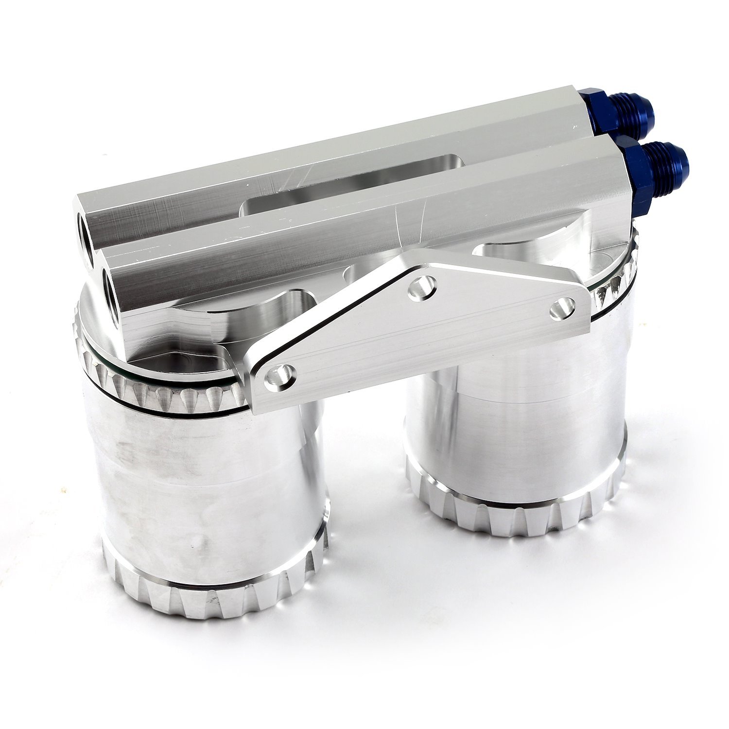Billet Aluminum Dual Oil Filter Relocation Kit with Reusable Filters