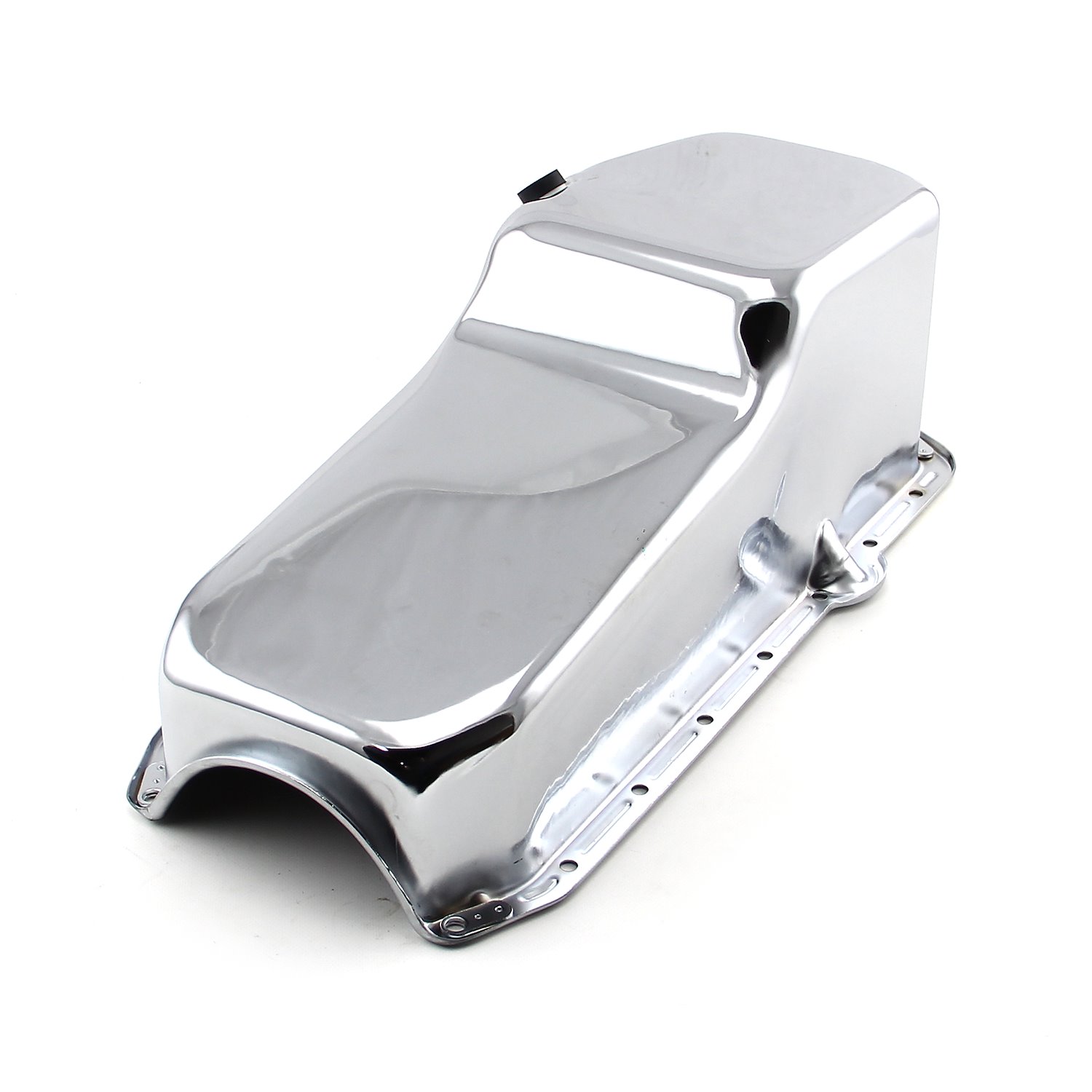 Steel Oil Pan Small Block Chevy 350, Rear Sump [Chrome Finish]