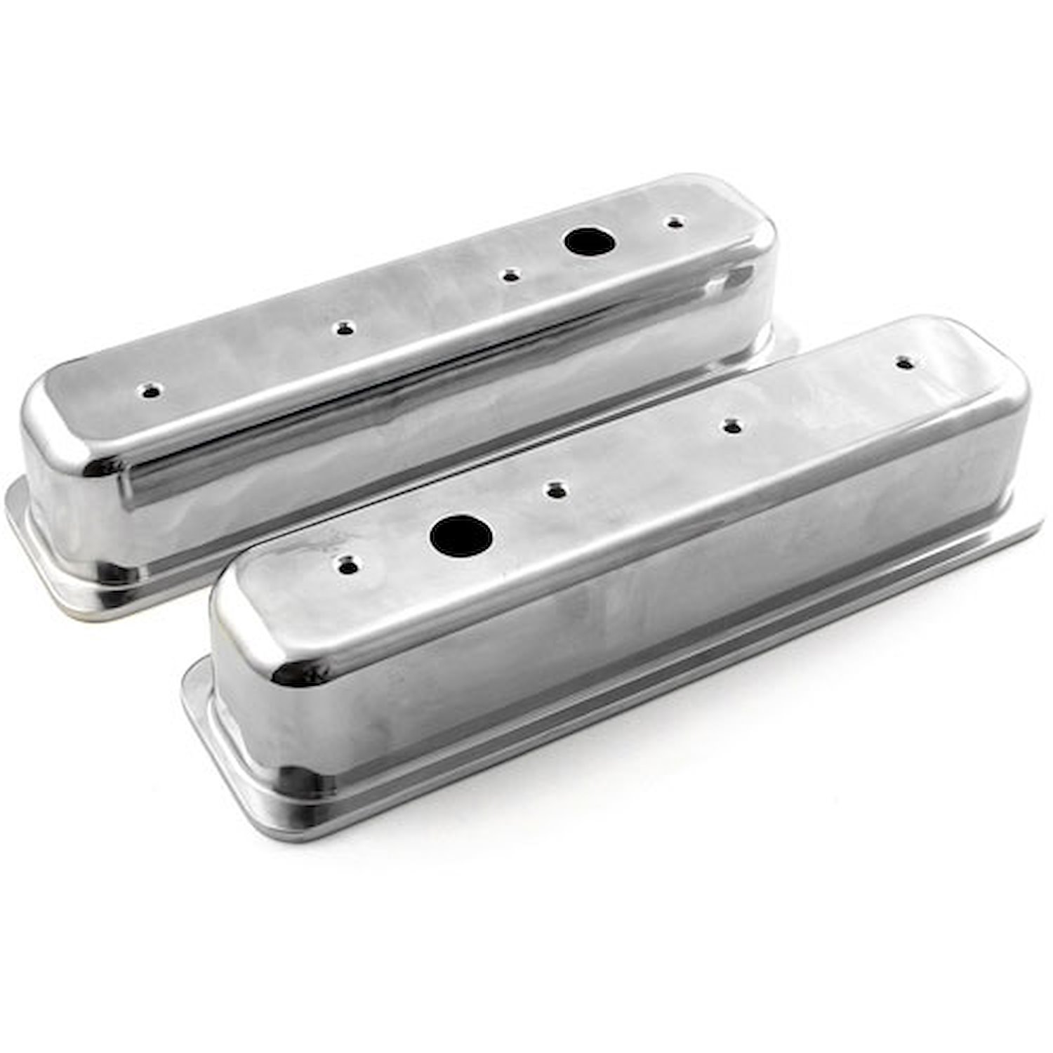 Cast Aluminum Valve Covers Small Block Chevy 350 - Polished Finish