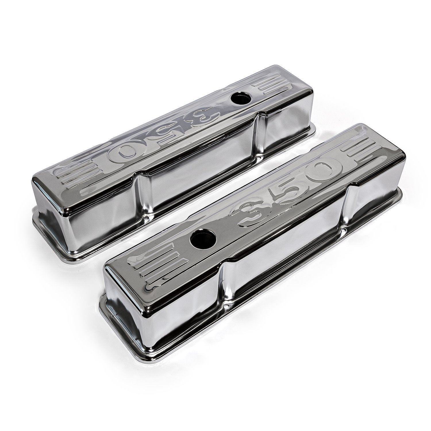 Steel Valve Covers Small Block Chevy 350, with 350 Logo [Chrome]