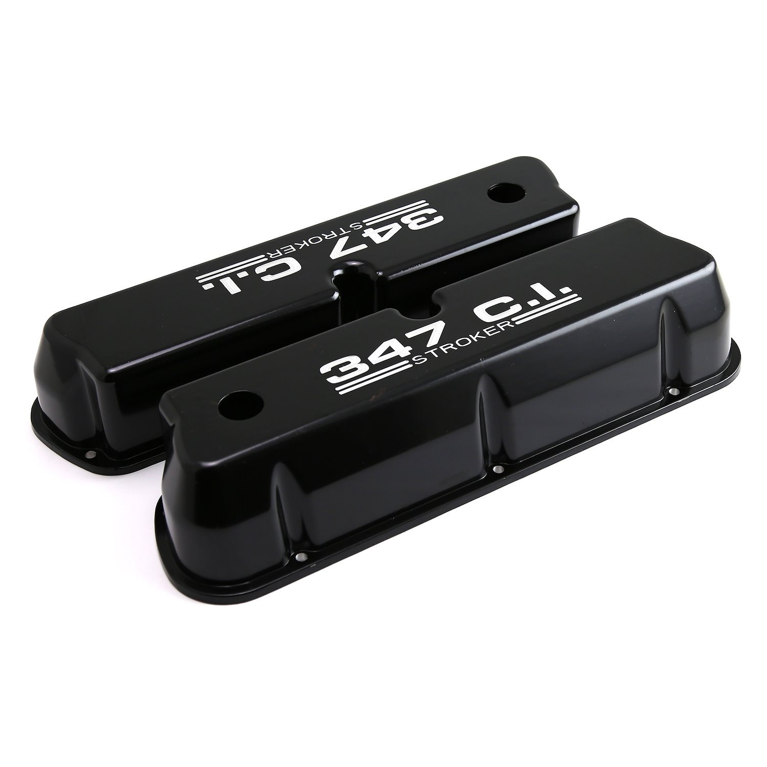 Aluminum Valve Covers Small Block Ford 289/302/351W, with 347ci Logo [Black]